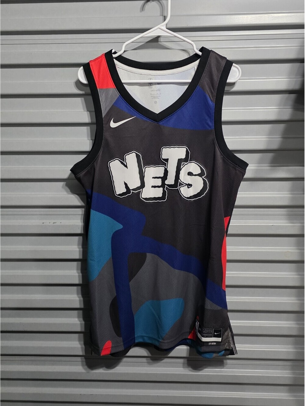 Brooklyn Nets City Edition Blank NBA Jersey Nike Size 40 Small Multicolor